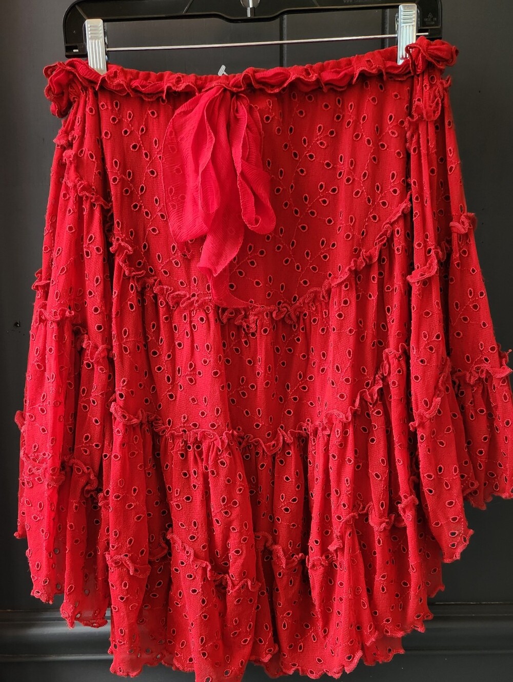 Jean Paul Gaultier Deep Red Eyelet Skirt